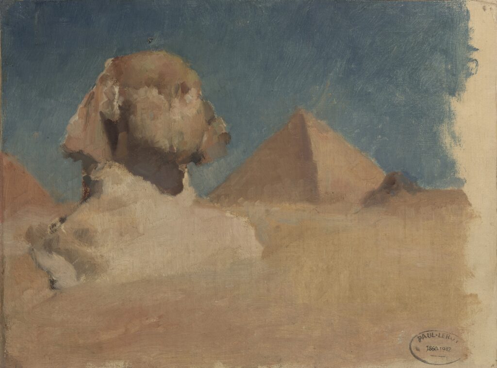 Peinture Le Sphinx et la Grand Pyramide par Leroy
