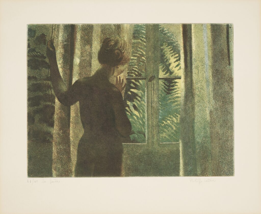Peinture Femme à la fenêtre par Lelièvre