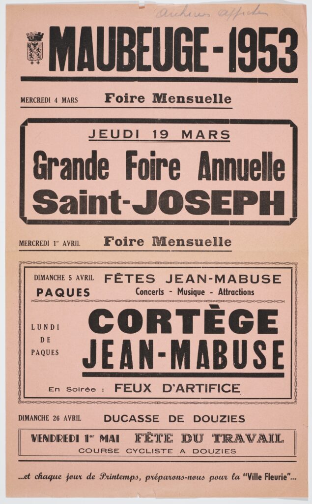 Affiche de 1953 de Maubeuge
